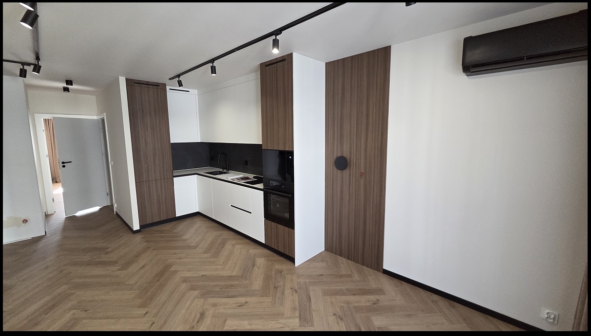 Mieszkanie Wrocław Międzyleska – kuchnia w zabudowie z AGD